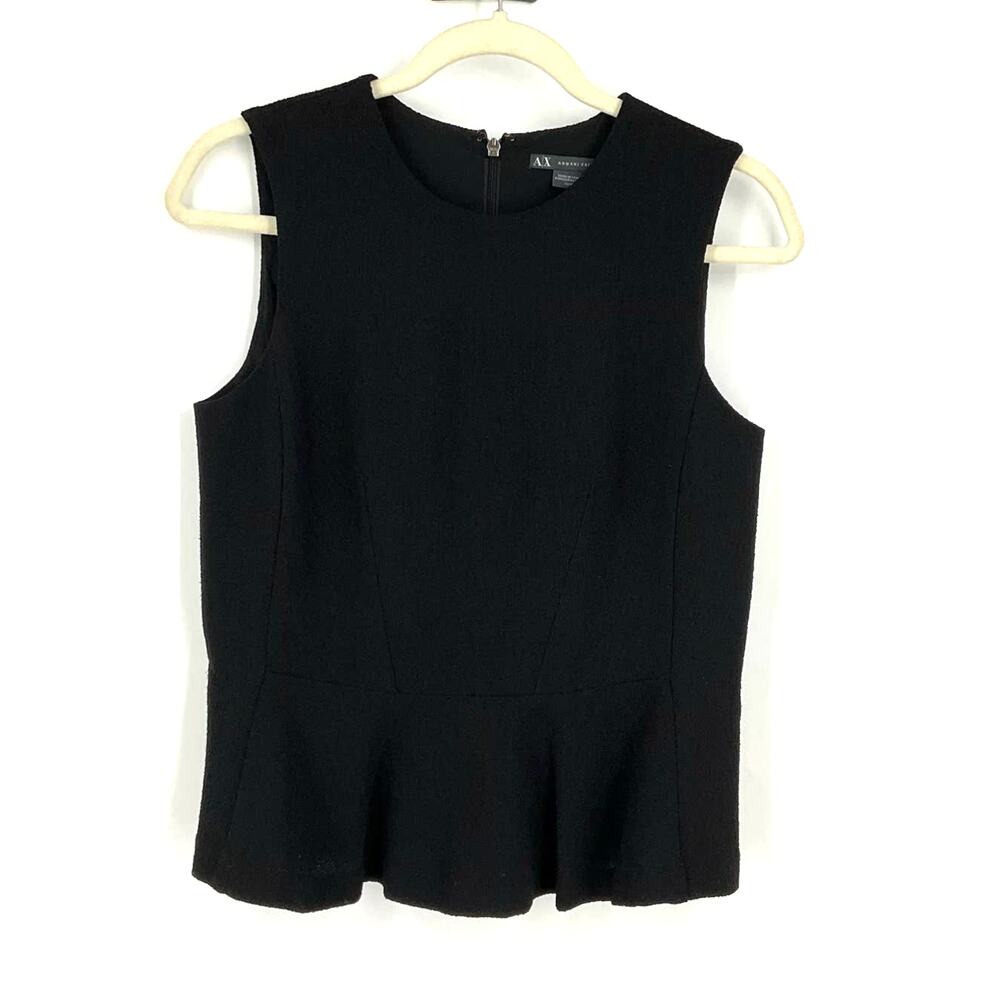 AX Armani Exchange Peplum Black Sleeveless Top‎ XS